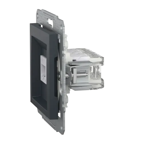 Розетка комп'ютерна RJ-45 кат. 6 подвійна, антрацит, EPH4800171 Asfora Schneider