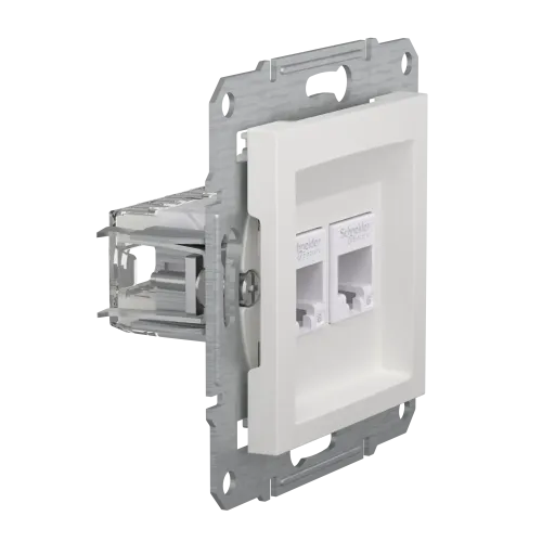 Розетка компьютерная RJ45 кат.6 двойная, белый, Schneider Asfora