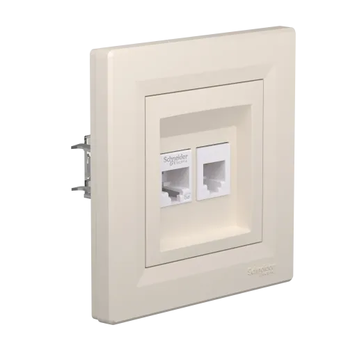 Розетка компьютерная + телефонная, кремовый, EPH4900123 Schneider Asfora