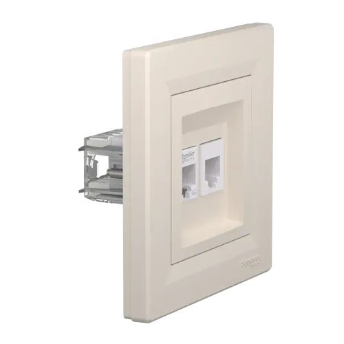 Розетка компьютерная + телефонная, кремовый, EPH4900123 Schneider Asfora