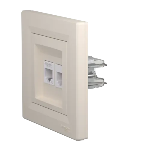 Розетка компьютерная + телефонная, кремовый, EPH4900123 Schneider Asfora
