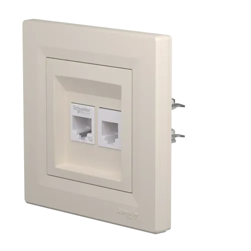 Розетка компьютерная + телефонная, кремовый, EPH4900123 Schneider Asfora