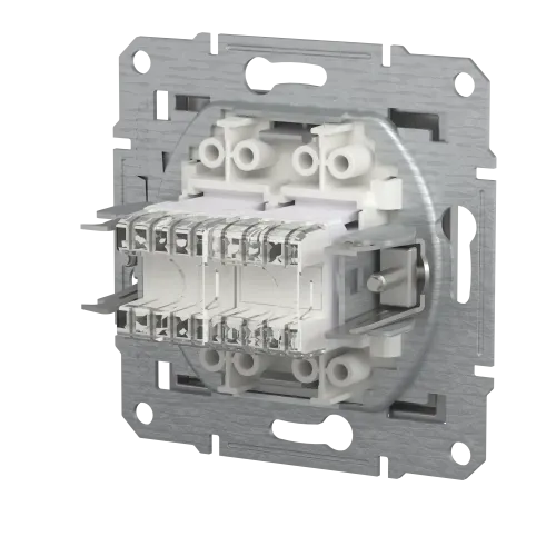 Розетка компьютерная + телефонная, алюминий, EPH4900161 Asfora Schneider