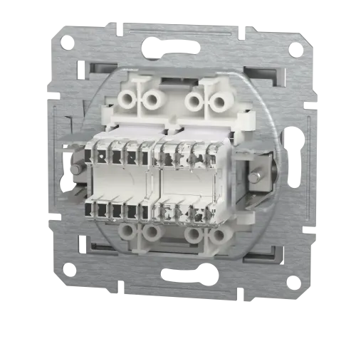 Розетка компьютерная + телефонная, алюминий, EPH4900161 Asfora Schneider