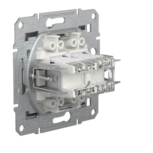 Розетка компьютерная + телефонная, алюминий, EPH4900161 Asfora Schneider