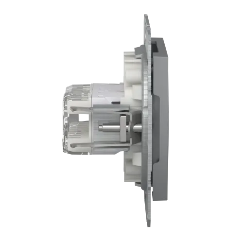 Розетка комп'ютерна+телефонна, сталь, EPH4900162 Asfora Schneider