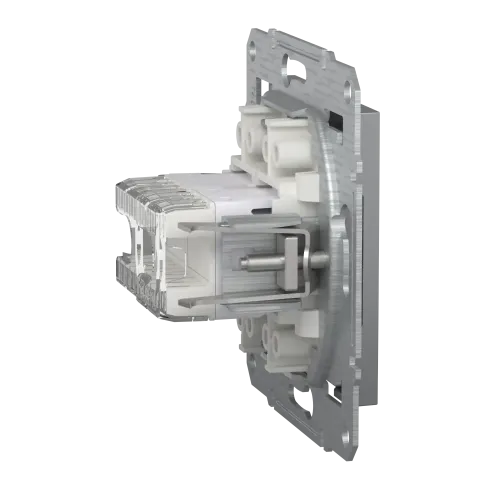 Розетка комп'ютерна+телефонна, сталь, EPH4900162 Asfora Schneider