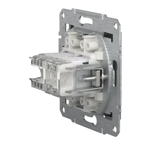 Розетка комп'ютерна+телефонна, сталь, EPH4900162 Asfora Schneider