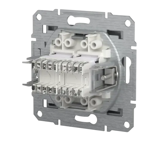 Розетка комп'ютерна+телефонна, сталь, EPH4900162 Asfora Schneider