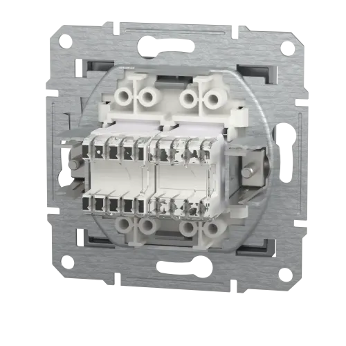 Розетка комп'ютерна+телефонна, сталь, EPH4900162 Asfora Schneider