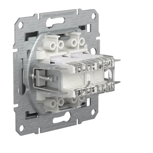 Розетка комп'ютерна+телефонна, сталь, EPH4900162 Asfora Schneider