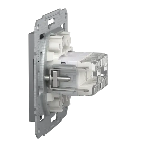 Розетка комп'ютерна+телефонна, сталь, EPH4900162 Asfora Schneider