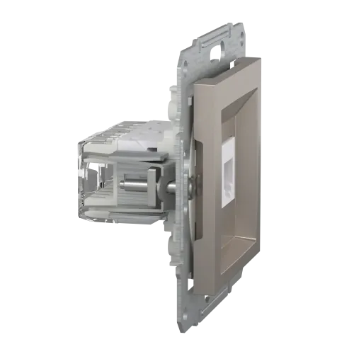Розетка комп'ютерна + телефонна, бронза, EPH4900169 Asfora Schneider