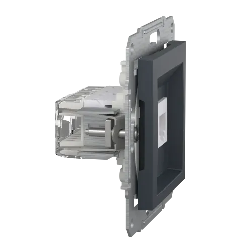 Розетка компьютерная + телефонная, антрацит, EPH4900171 Asfora Schneider