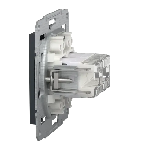 Розетка компьютерная + телефонная, антрацит, EPH4900171 Asfora Schneider