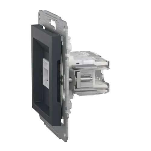 Розетка компьютерная + телефонная, антрацит, EPH4900171 Asfora Schneider