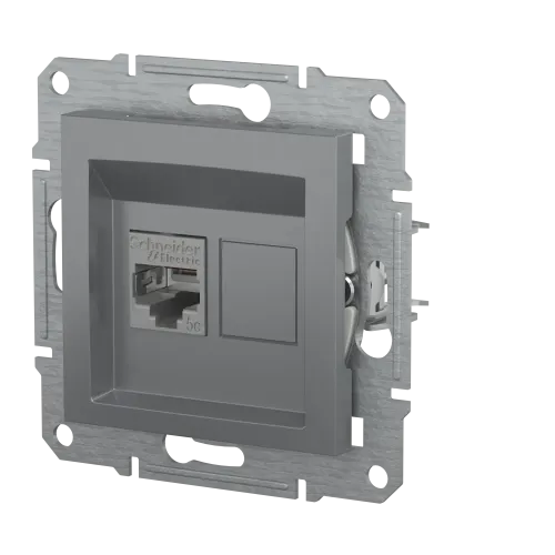 Розетка комп'ютерна RJ-45, STP, сталь, EPH5000162 Asfora Schneider