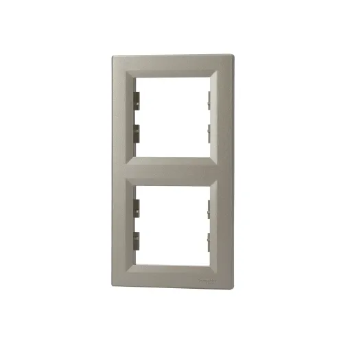 Рамка 2 поста, вертикальная, бронза, EPH5810269 Asfora Schneider