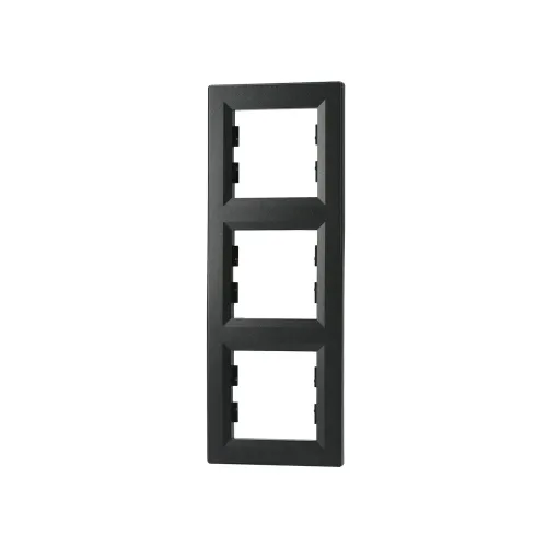 Рамка 3 поста, вертикальна, антрацит, EPH5810371 Asfora Schneider