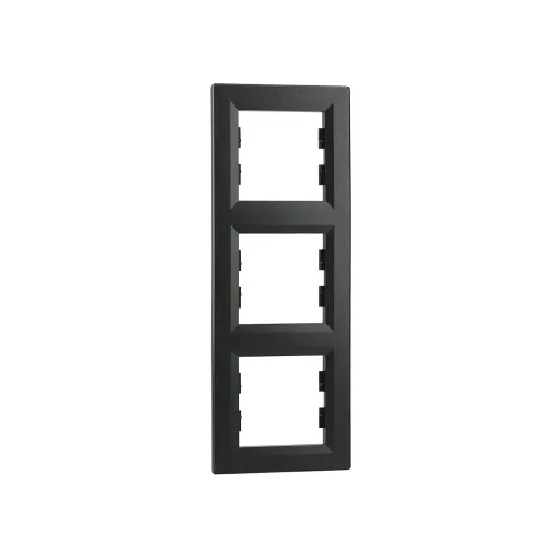 Рамка 3 поста, вертикальна, антрацит, EPH5810371 Asfora Schneider