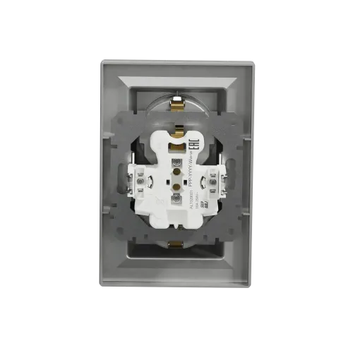 Розетка двойная с заземлением, алюминий, EPH9900161 Schneider Asfora