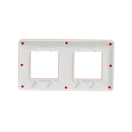 Рамка 2-постовая, красная / белый, Unica New Schneider NU280413