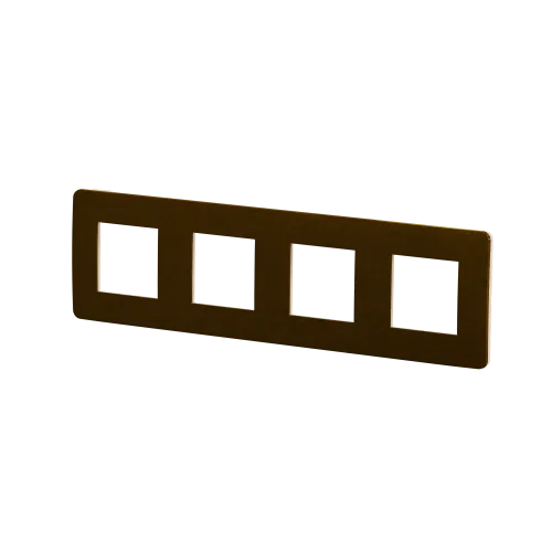Рамка 4-постовая, золото / бежевый, Unica New Schneider NU280860