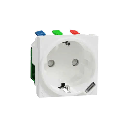 Розетка с USB тип С, 10,5 Вт, белый, 2 модуля, Unica New Schneider NU301718