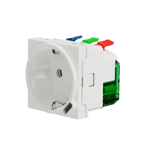Розетка с USB тип С, 10,5 Вт, белый, 2 модуля, Unica New Schneider NU301718