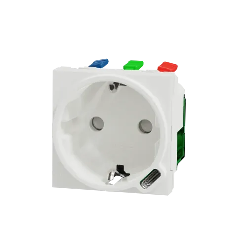 Розетка с USB тип С, 10,5 Вт, белый, 2 модуля, Unica New Schneider NU301718