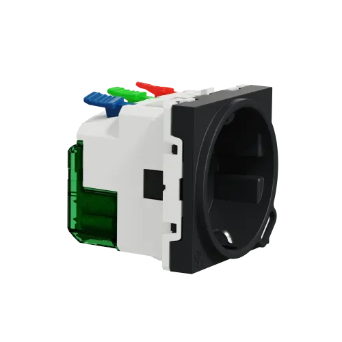 Розетка с USB тип С, 10,5 Вт, антрацит, 2 модуля, Unica New Schneider NU301754