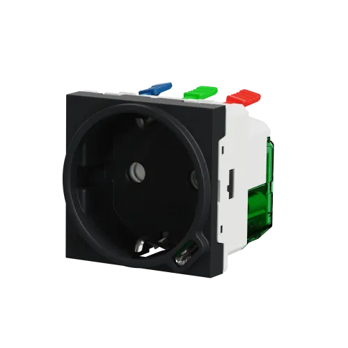 Розетка с USB тип С, 10,5 Вт, антрацит, 2 модуля, Unica New Schneider NU301754