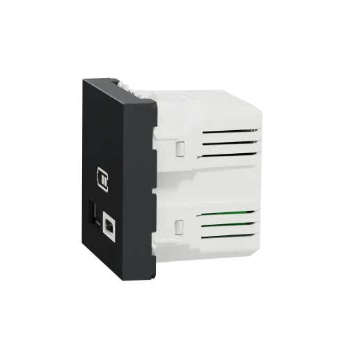 Розетка USB для зарядки, тип A + C , антрацит, 2 модуля, Unica New Schneider NU301854