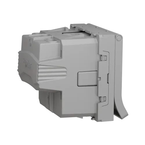 Розетка со шторками и крышкой, белый, 2 модуля, Unica New Schneider NU303718TA