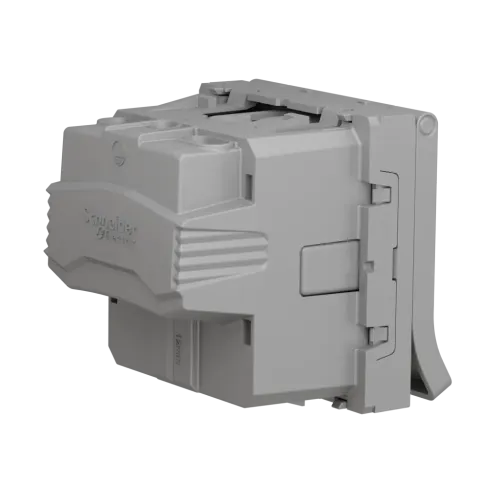 Розетка со шторками и крышкой, белый, 2 модуля, Unica New Schneider NU303718TA