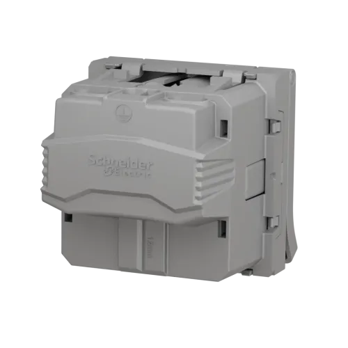 Розетка со шторками и крышкой, белый, 2 модуля, Unica New Schneider NU303718TA