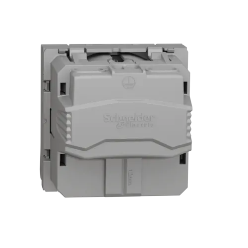 Розетка со шторками и крышкой, белый, 2 модуля, Unica New Schneider NU303718TA