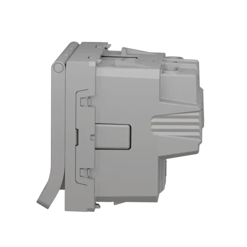 Розетка со шторками и крышкой, белый, 2 модуля, Unica New Schneider NU303718TA
