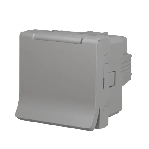 Розетка со шторками и крышкой, белый, 2 модуля, Unica New Schneider NU303718TA
