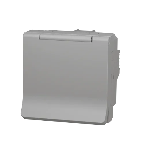 Розетка со шторками и крышкой, белый, 2 модуля, Unica New Schneider NU303718TA