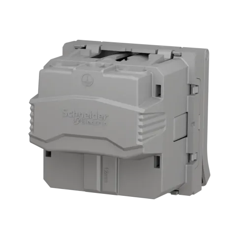 Розетка со шторками и крышкой, антрацит, 2 модуля, Unica New Schneider NU303754TA