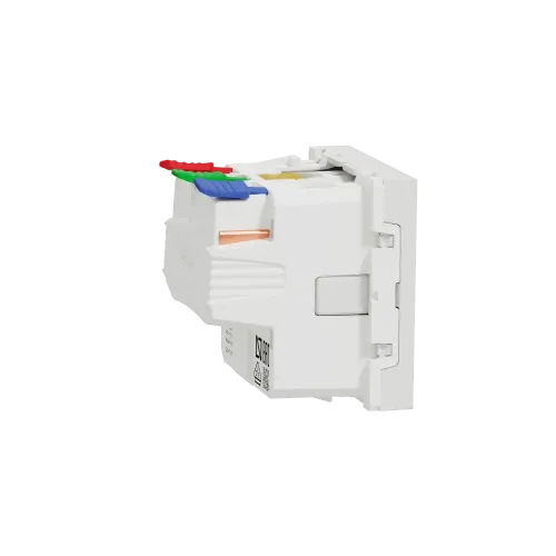 Розетка с заземлением, самозажимные клеммы, белый, 2 модуля, Unica New Schneider NU305718