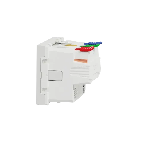 Розетка с заземлением, самозажимные клеммы, белый, 2 модуля, Unica New Schneider NU305718
