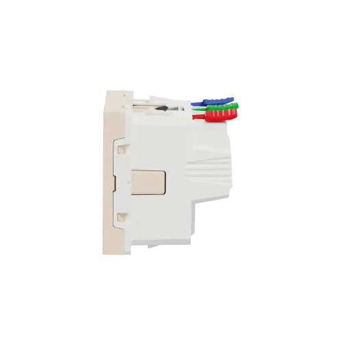 Розетка с заземлением, самозажимные клеммы, бежевый, 2 модуля, Unica New Schneider NU305744