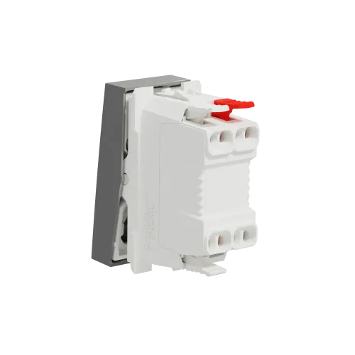 Выключатель проходной 1-клавишный, алюминий, 1 модуль, Unica New Schneider NU310330