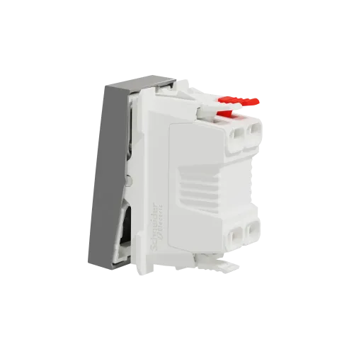 Выключатель проходной 1-клавишный, алюминий, 1 модуль, Unica New Schneider NU310330