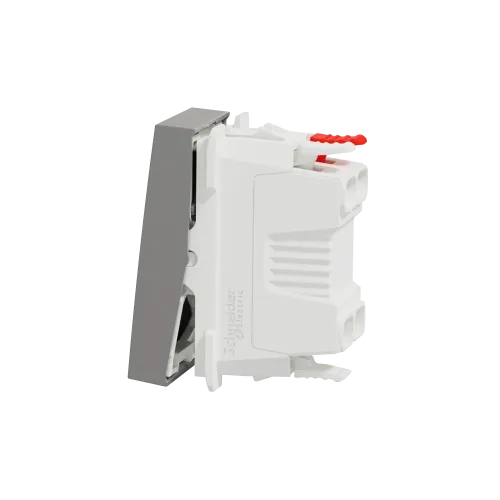 Выключатель проходной 1-клавишный, алюминий, 1 модуль, Unica New Schneider NU310330