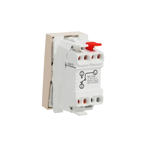Выключатель проходной 1-клавишный, бежевый, 1 модуль, Unica New Schneider NU310344