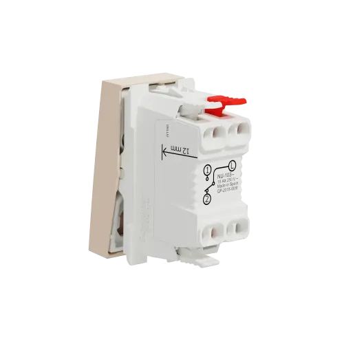Выключатель проходной 1-клавишный, бежевый, 1 модуль, Unica New Schneider NU310344