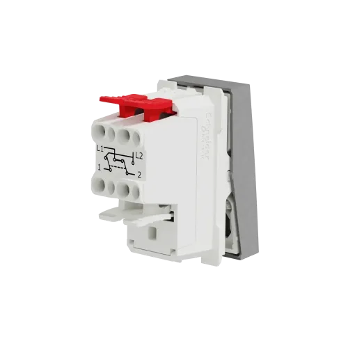 Выключатель перекрестный, алюминий, 1 модуль, Unica New Schneider NU310530